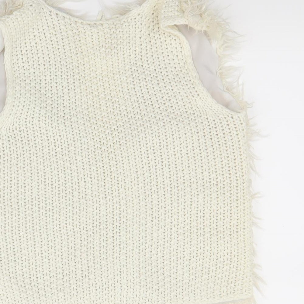 Preworn Girls Beige Gilet Coat Size 5-6 Years