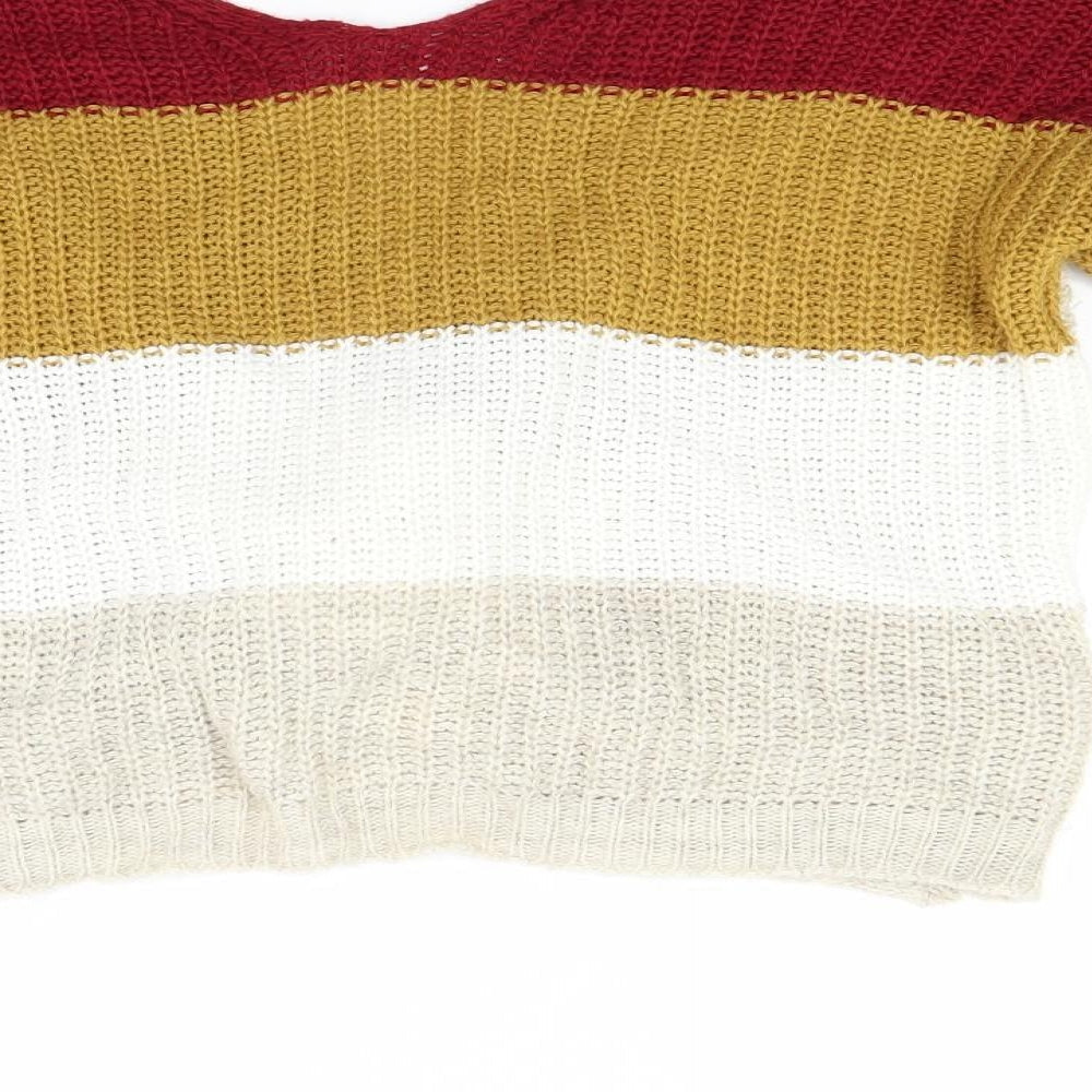 Preworn Womens Multicoloured Striped Pullover Jumper Size 16