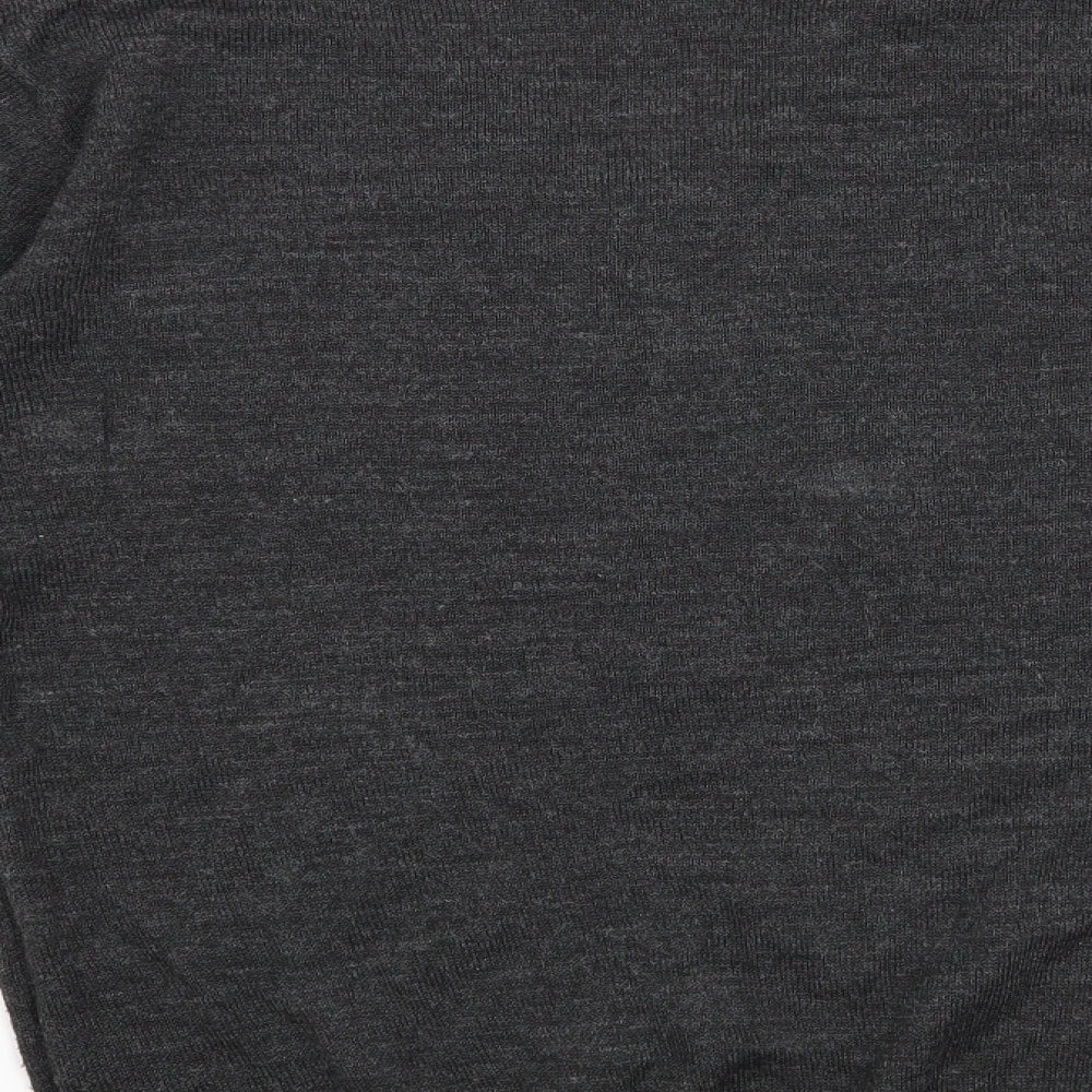 Brand and care label for F&F men’s grey henley jumper, size S