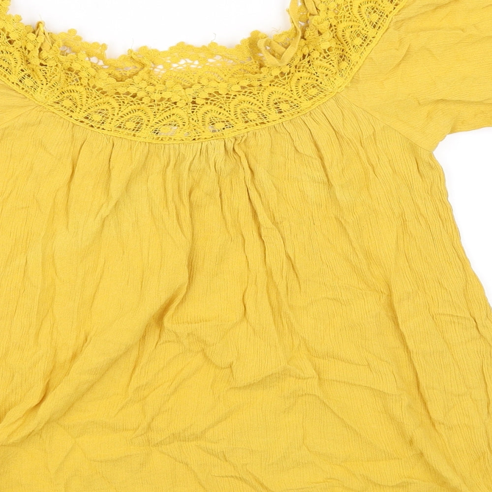 Pep&co Womens Yellow Basic Blouse Size 8