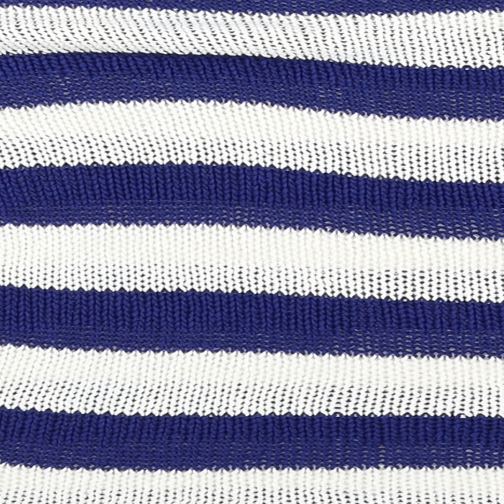 Preworn Womens White Striped Pullover Jumper Size L