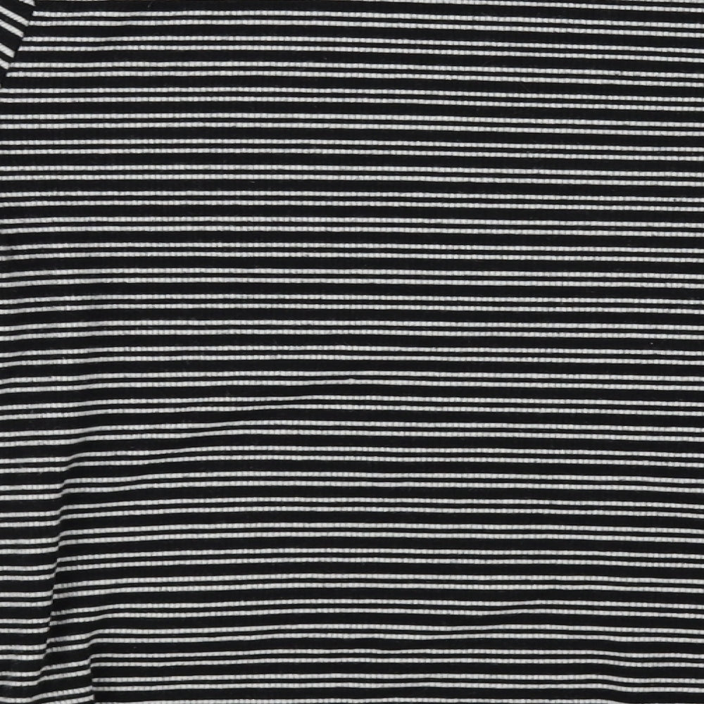 Zara Womens White Striped Basic T-Shirt Size 6
