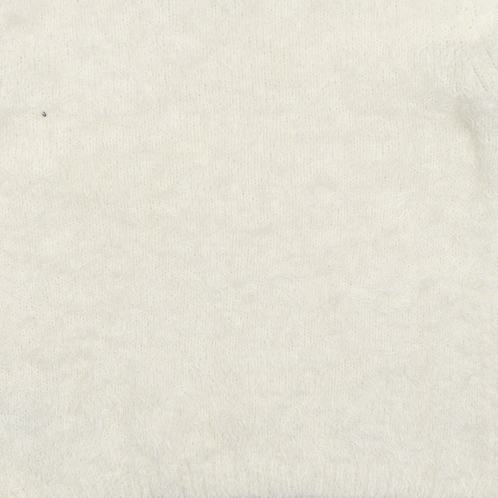 Heart & Soul Womens White Knit Pullover Jumper Size 12