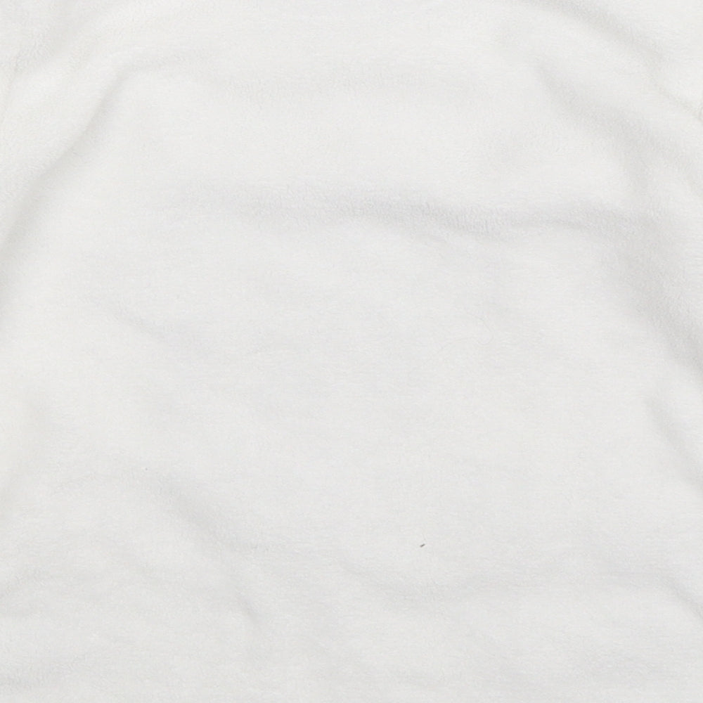 Brand and care label for Primark girls’ white fleece pullover sweatshirt, size 9-10, years - minnie mouse