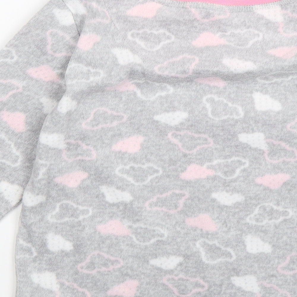 Young Dimension Girls Grey Geometric Fleece Top Pyjama Top Size 7-8 Years - still dreaming
