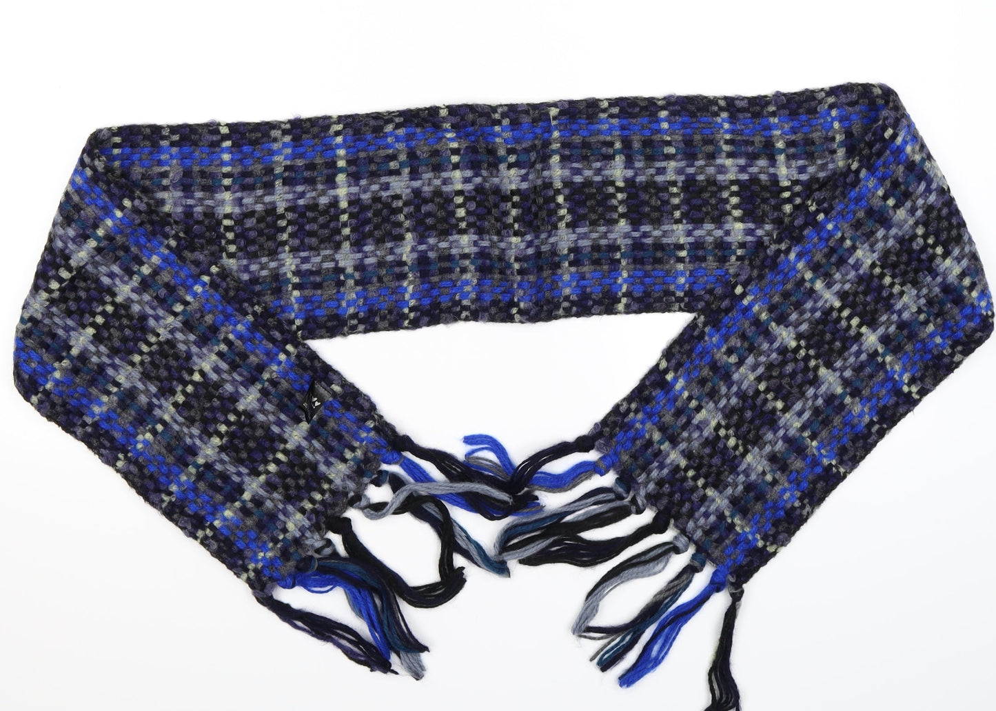 Per Una Womens Blue Check Knit Scarf