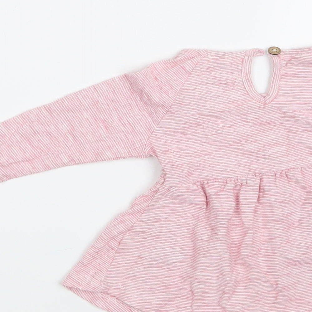 NEXT Girls Pink Striped Pullover Blouse Size 3-6 Months
