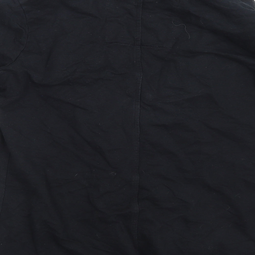 Denim & Co. Womens Black Overcoat Blazer