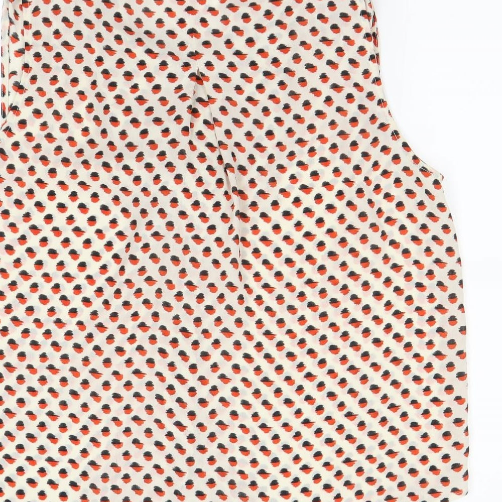 H&M Womens Red Colourblock Basic Blouse Size 6