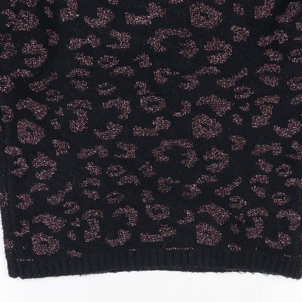 Primark Girls Black Animal Print Pullover Jumper Size 12-13 Years