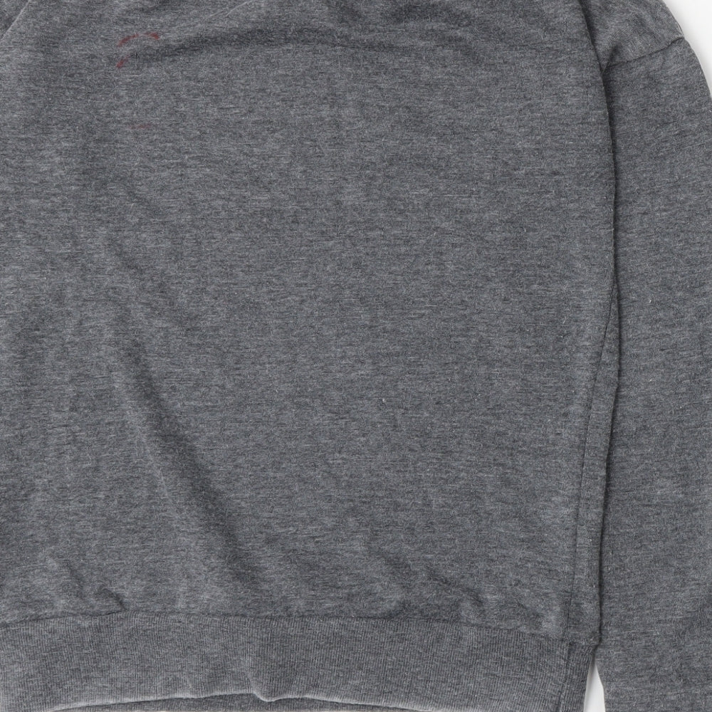 New Look Womens Grey Jacquard Pullover Sweatshirt Size 8