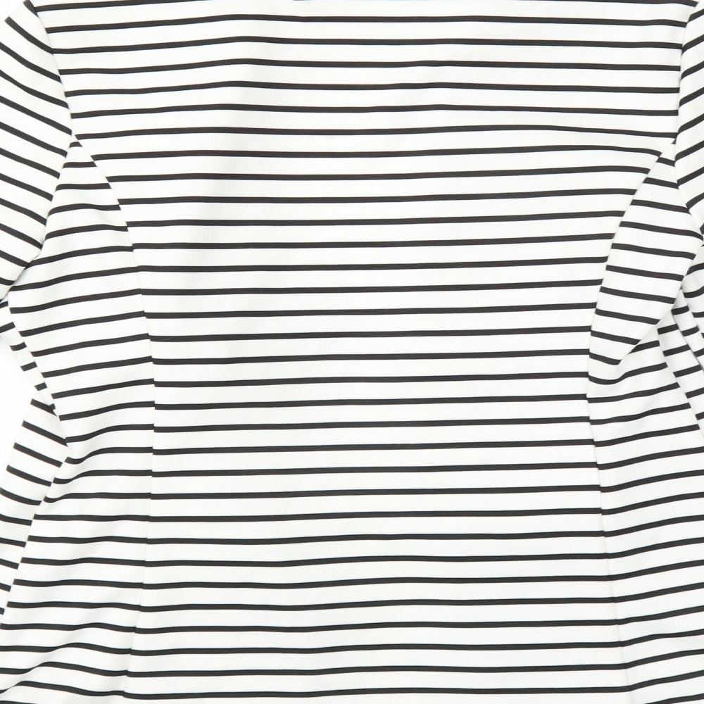 George Womens White Striped Cardigan Jumper Size 12
