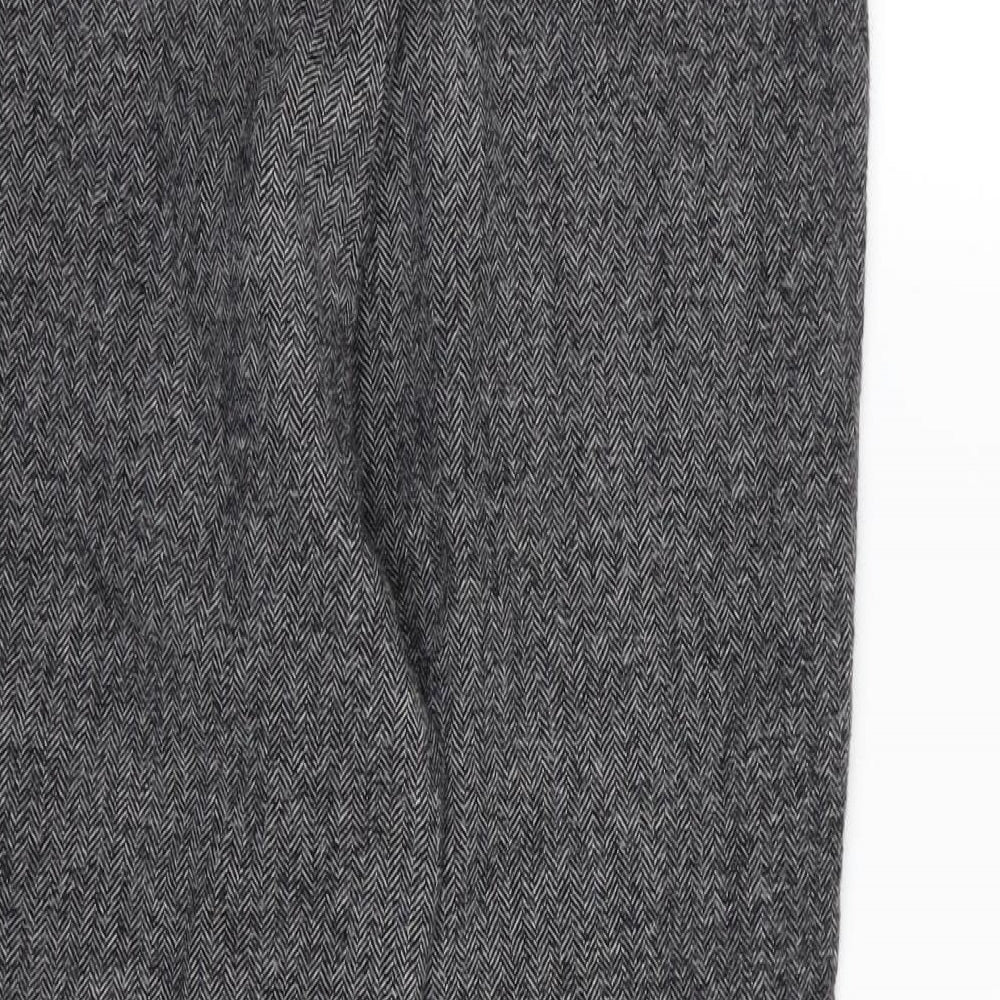 GARDEUR Womens Grey Herringbone Trousers Size 32 in L25 in