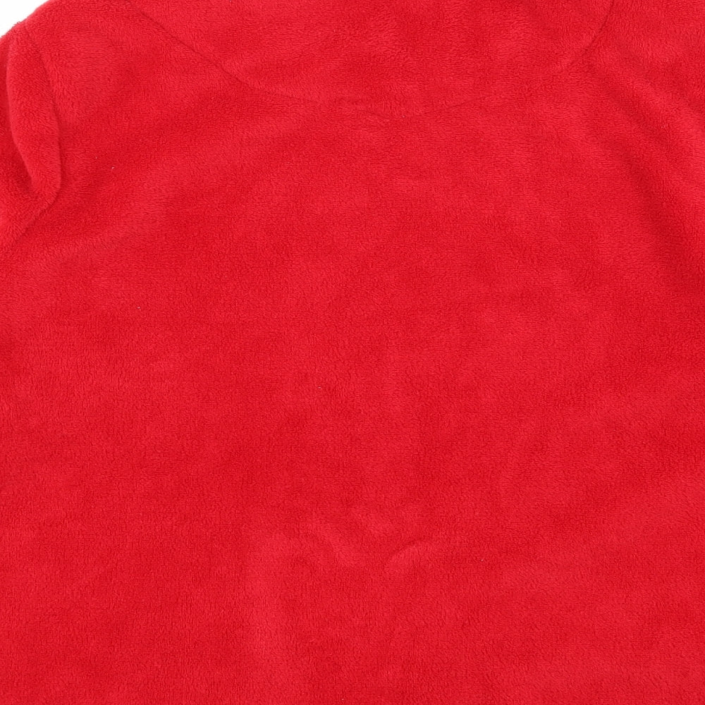 B&M Womens Red Solid Microfibre Top Pyjama Top Size S - It's Christmas