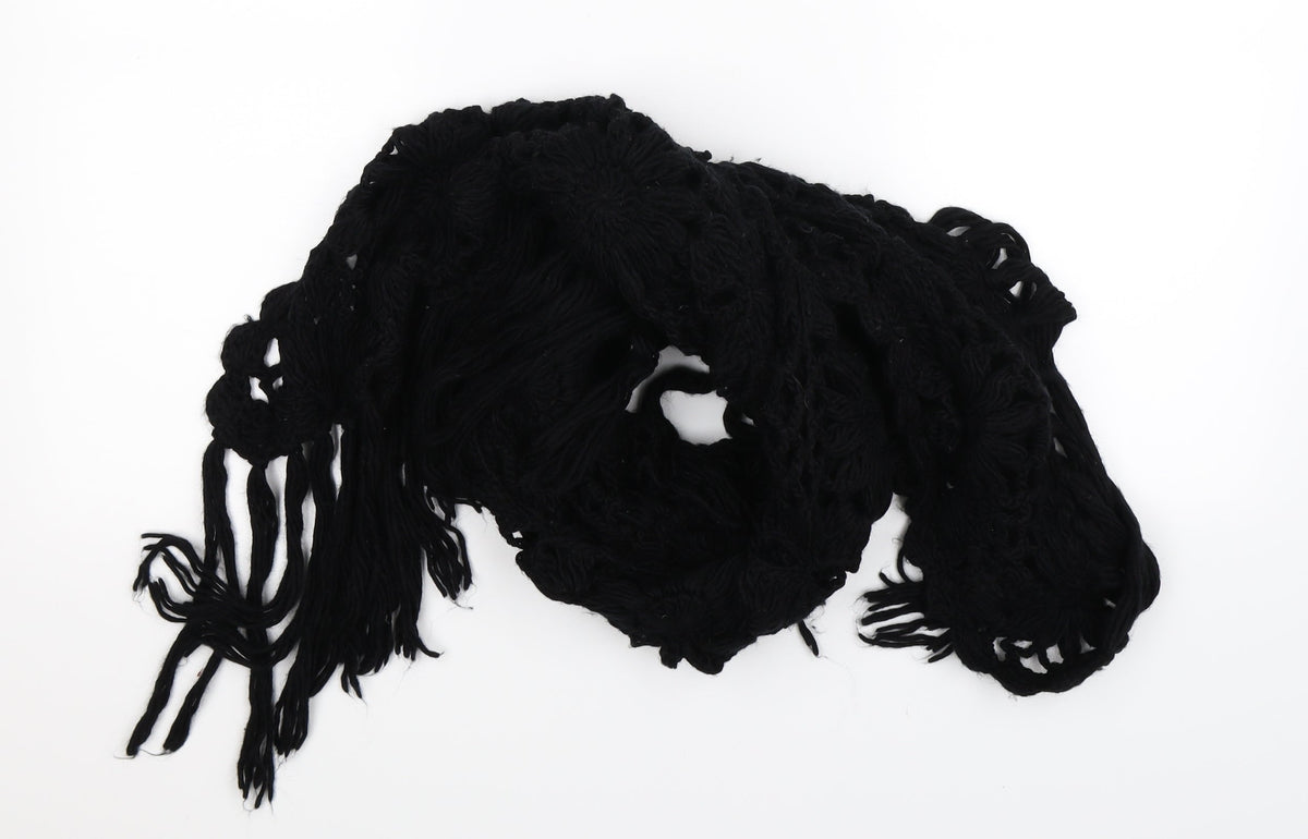 Preworn Womens Black Knit Shawl/Wrap