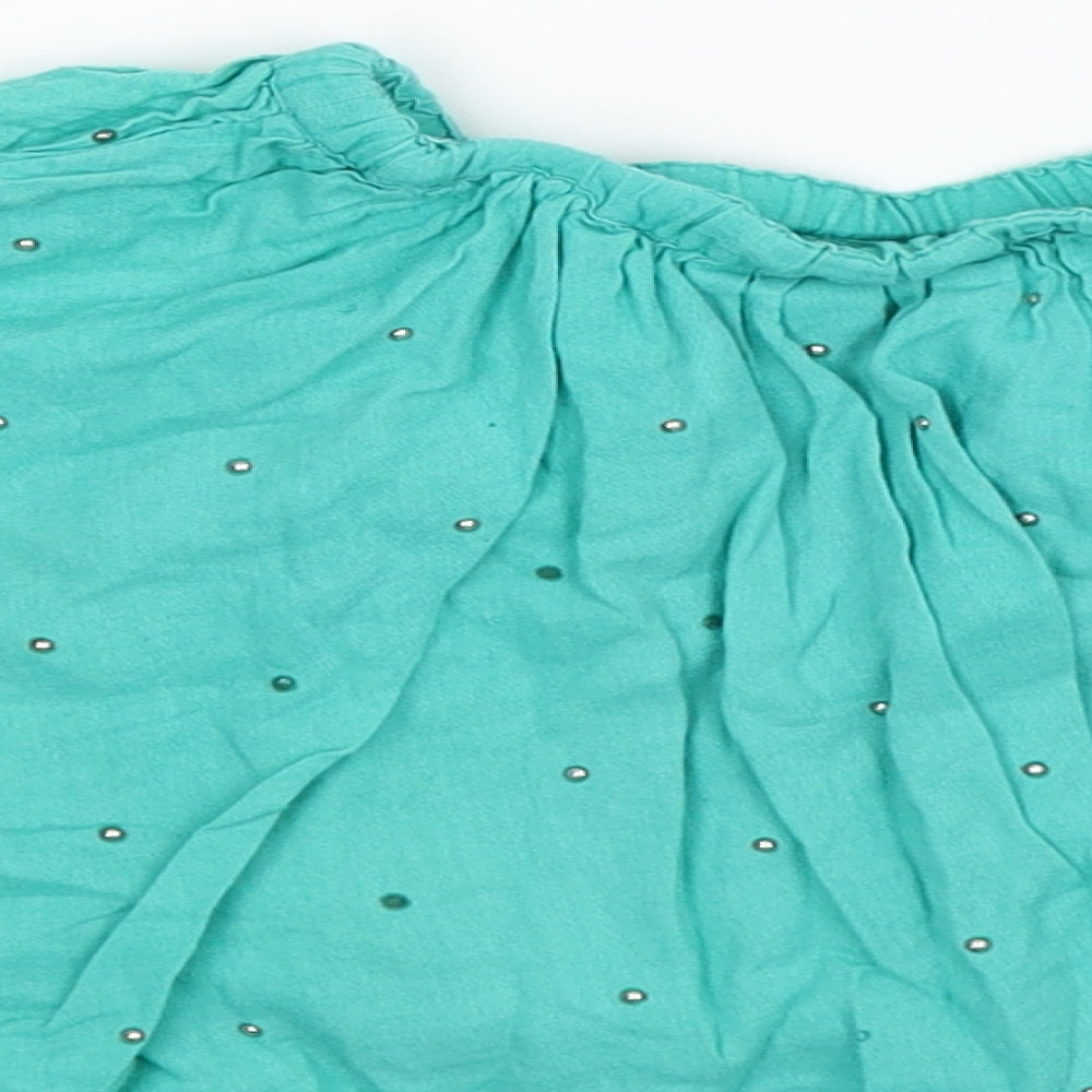 Marks & Spencer Girls Green Spotted A-Line Skirt Size 4-5 Years