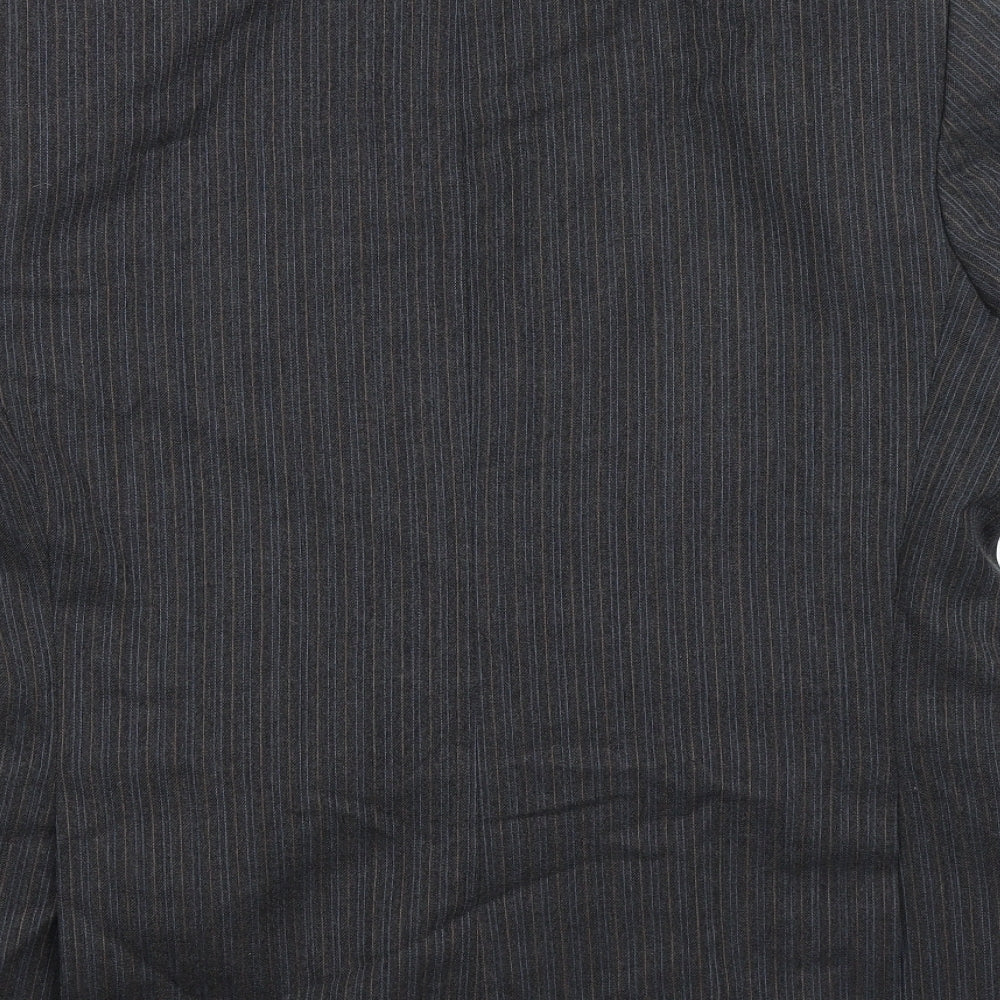 Greenwoods Mens Grey Striped Jacket Suit Jacket Size 38