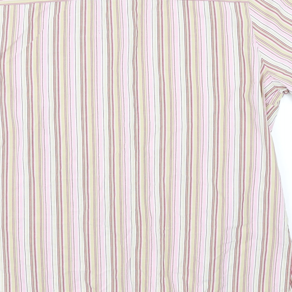 Hucke Women Womens Pink Striped Basic Button-Up Size 18