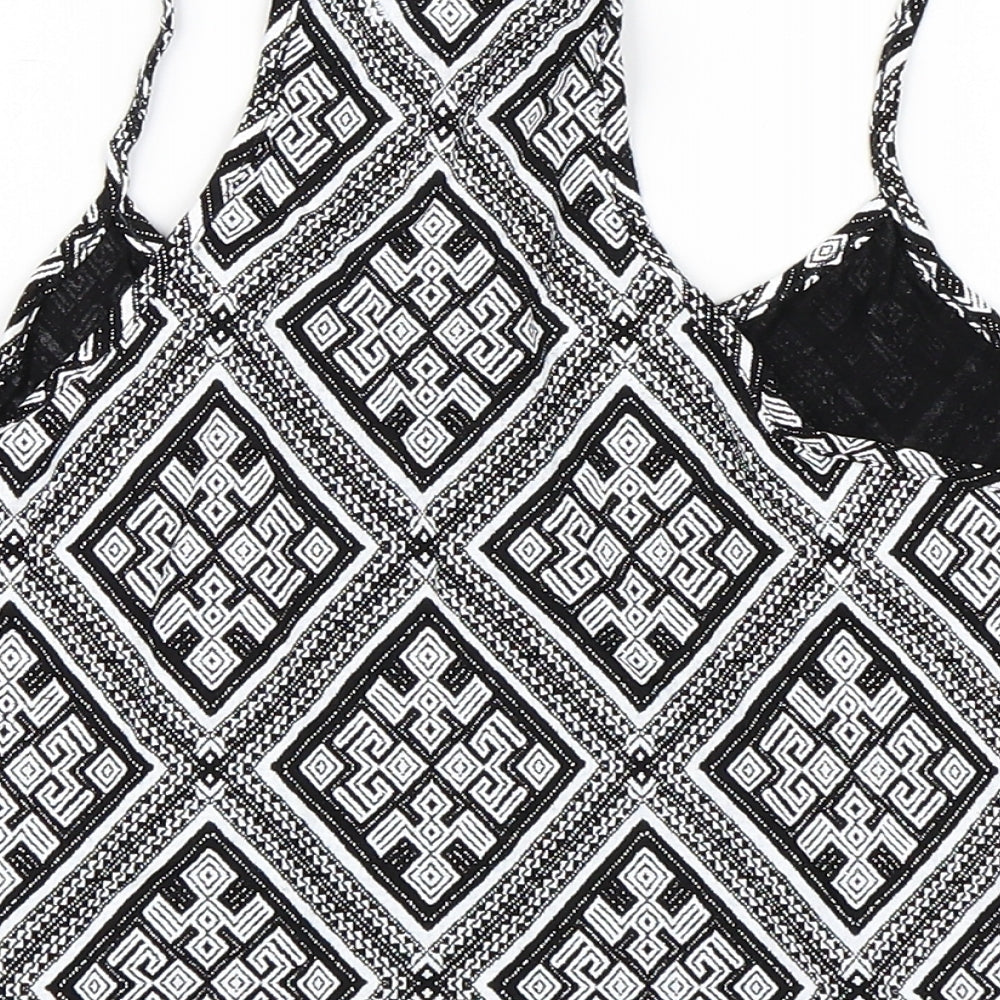 XXI Womens Black Geometric Cropped Tank Size L
