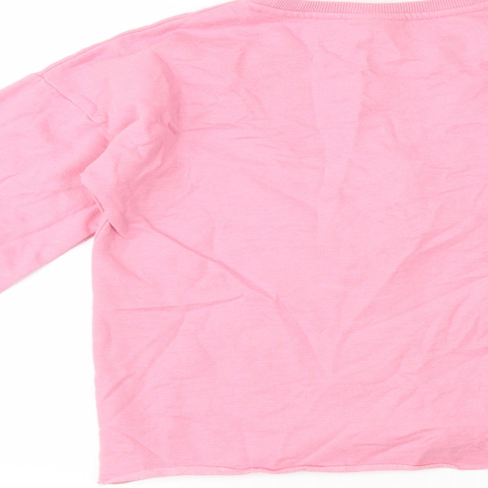 Matalan Girls Pink Houndstooth Pullover Jumper Size 13 Years