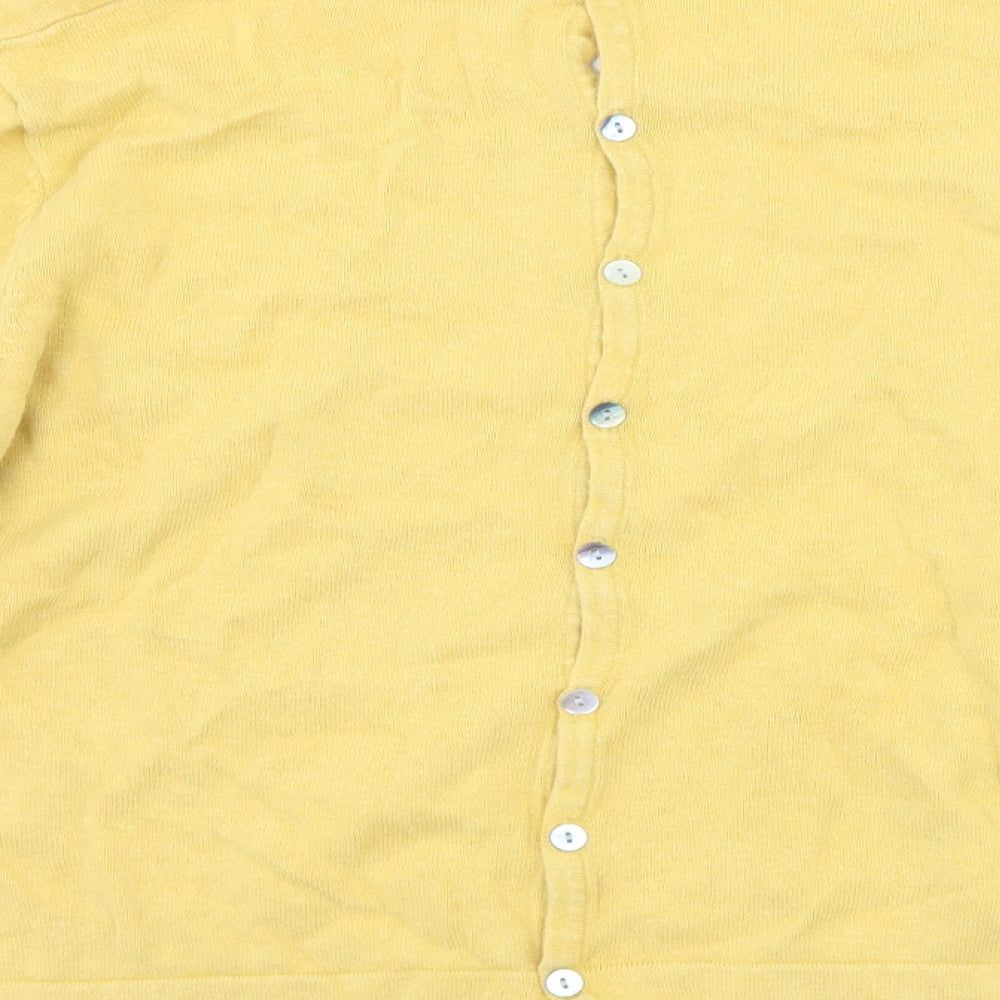 Adini Womens Yellow Basic T-Shirt Size L