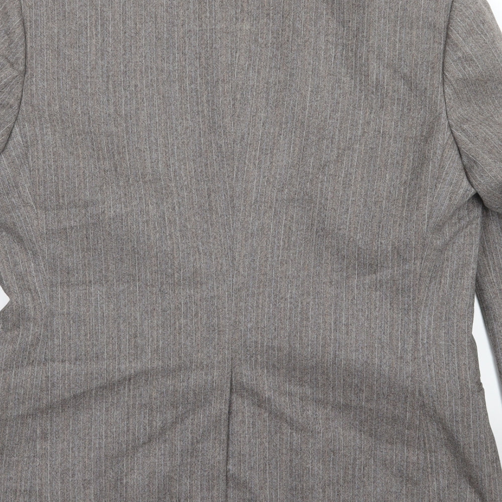 Preworn Mens Brown Herringbone Jacket Suit Jacket Size 40