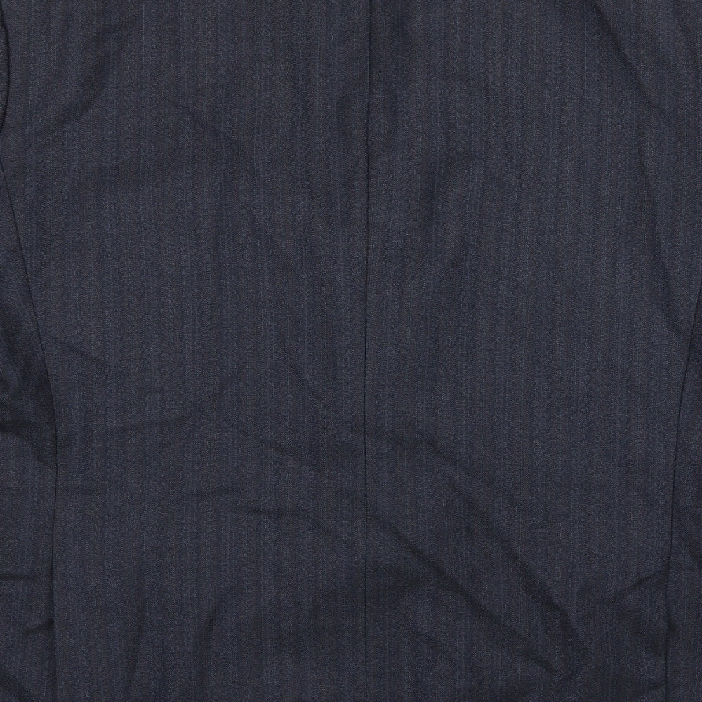 HR Tailoring Mens Blue Striped Jacket Suit Jacket Size 46