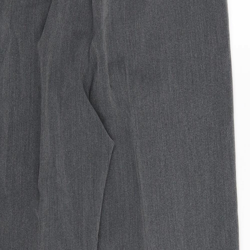 Brand and care label for Debenhams women’s grey trousers, size UK 14, 29-inch leg