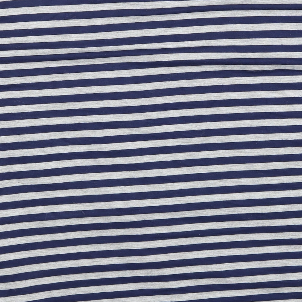 Green Envelope Womens Blue Striped Basic T-Shirt Size 10
