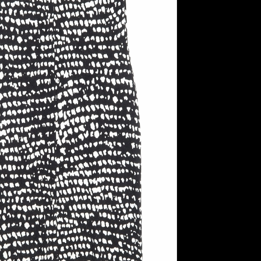 Oasis Womens Black Animal Print A-Line Size 10