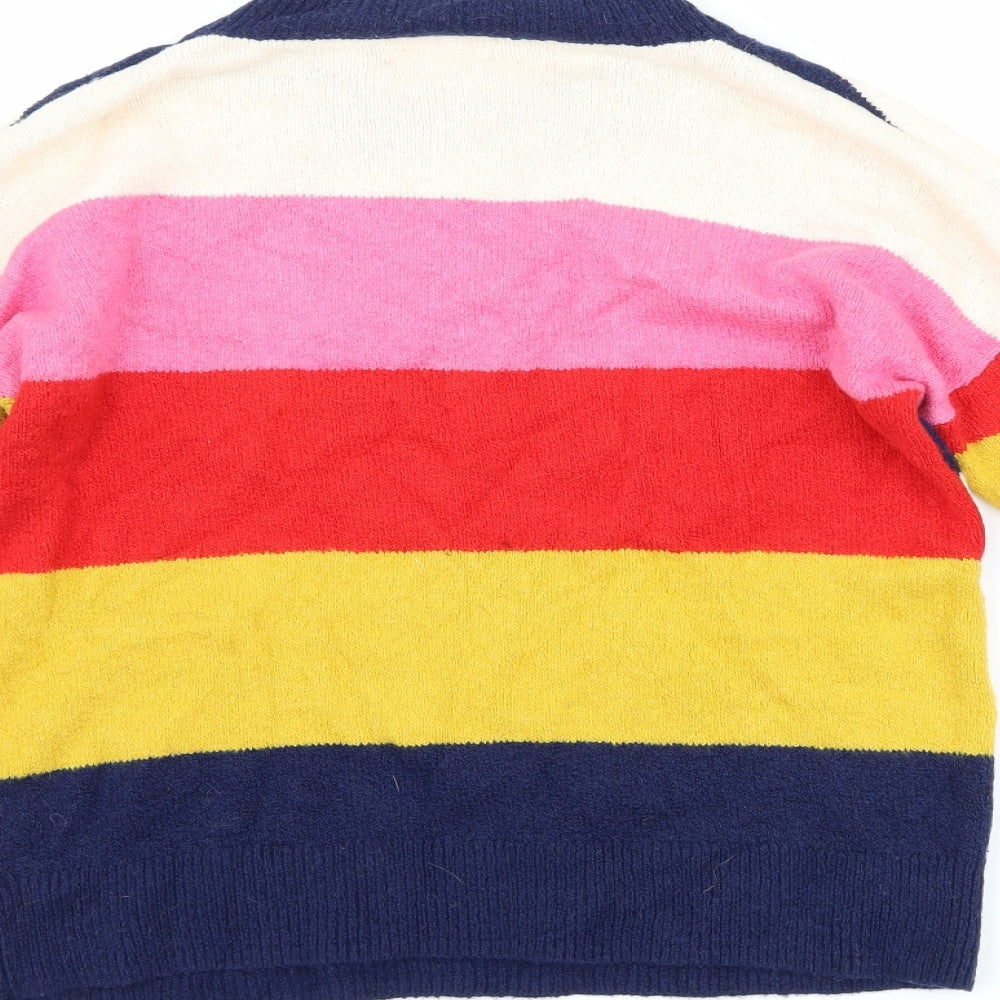 Yet Again Womens Blue Striped Pullover Jumper Size XS