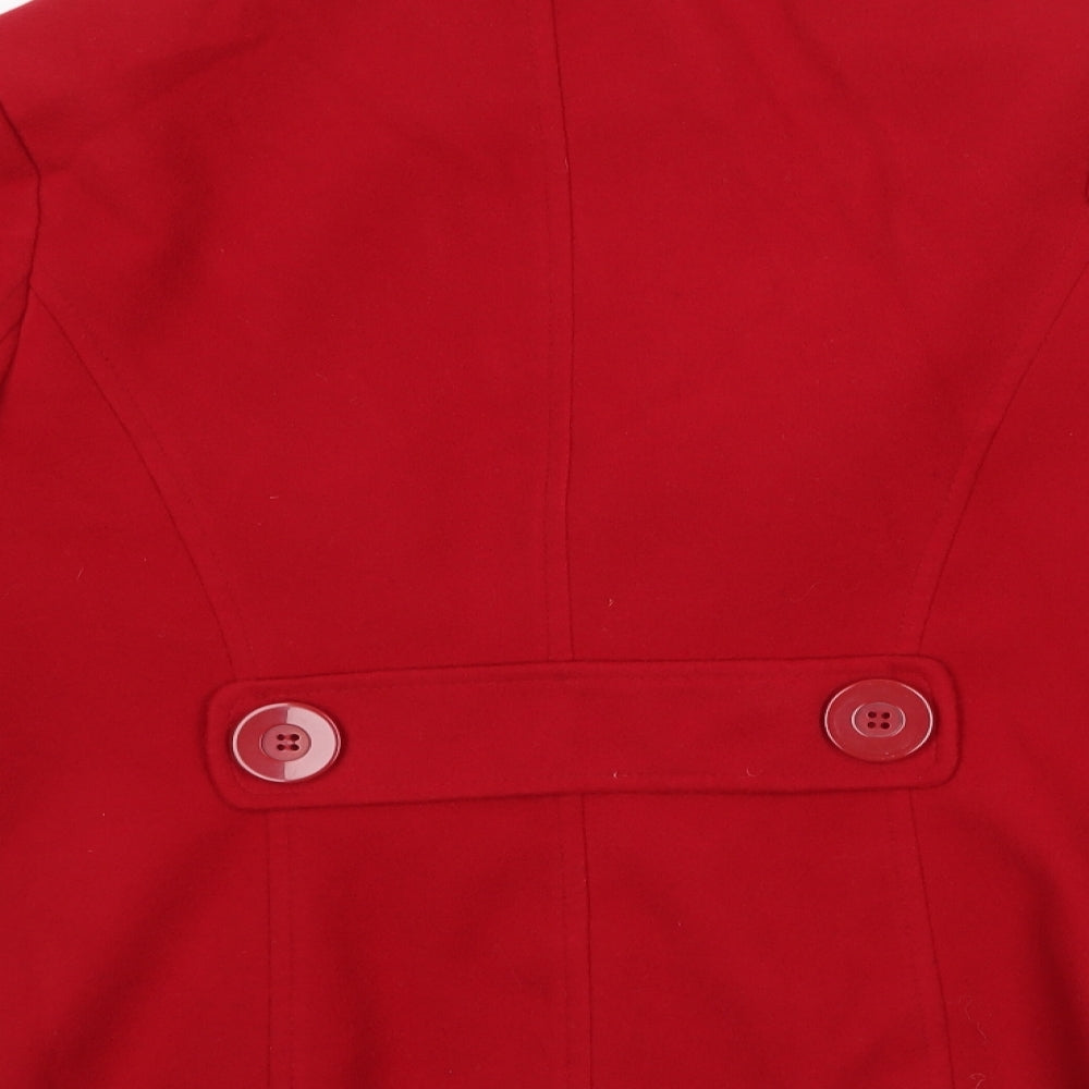 Debenhams Womens Red Overcoat Coat Size 10