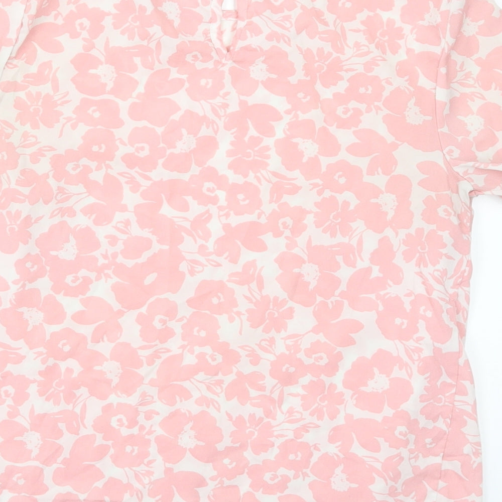 New Look Womens Pink Floral Tunic Blouse Size 8
