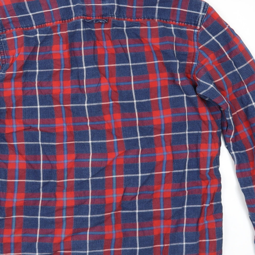 Preworn Mens Multicoloured Check Button-Up Size S