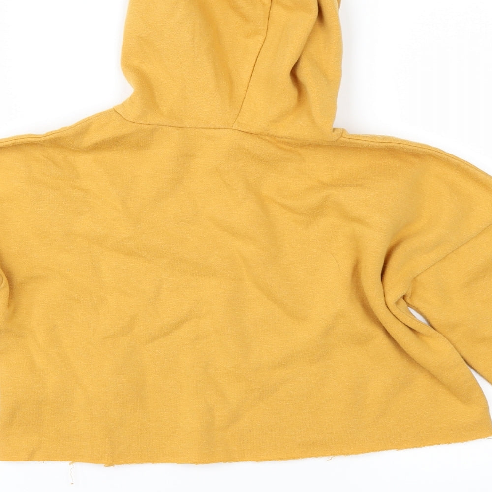 New Look Girls Yellow Pullover Hoodie Size 10-11 Years - cropped
