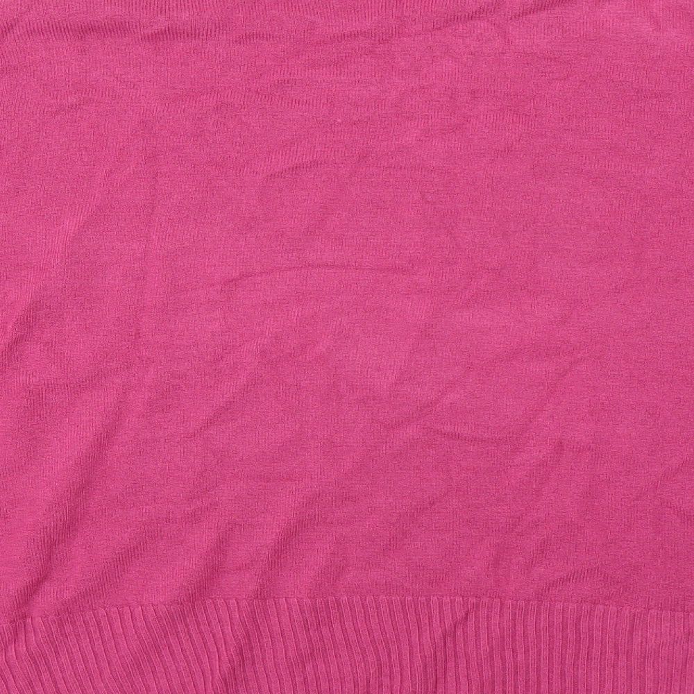 Brand and care label for Next women’s purple jumper, size L