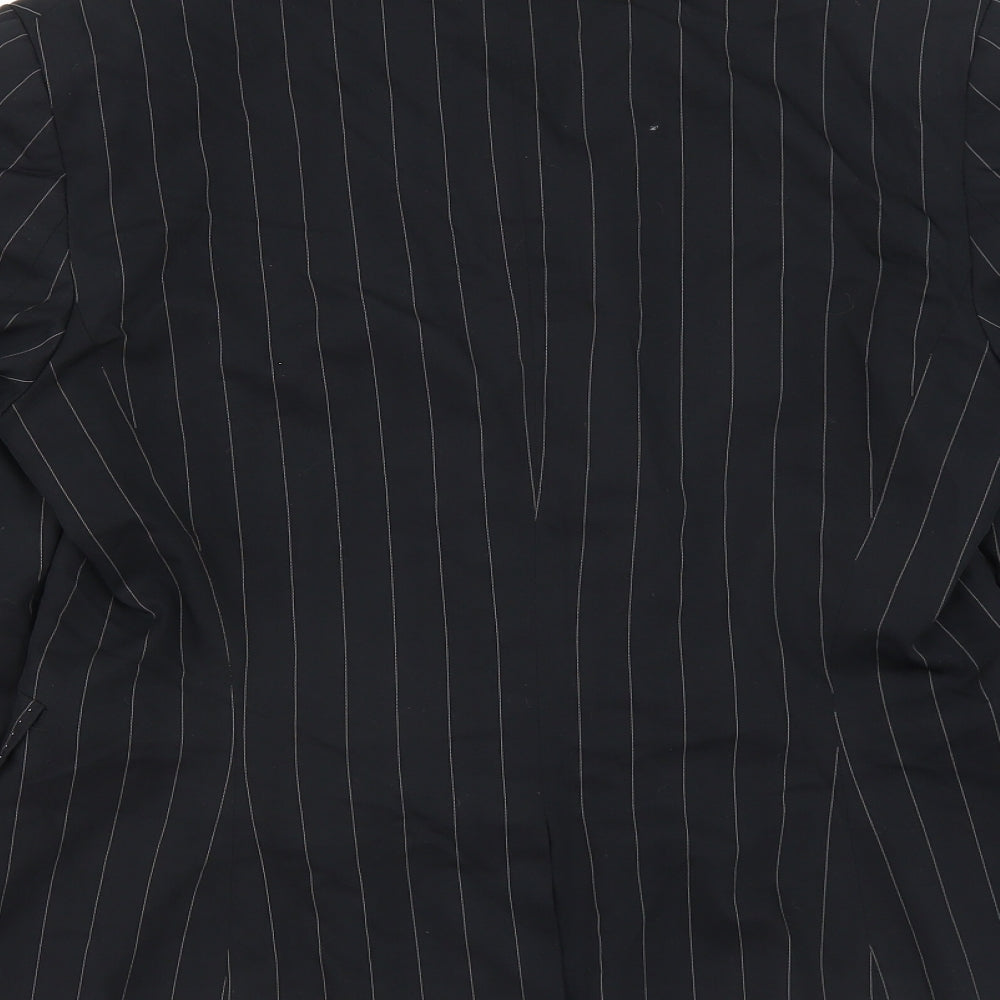 Marks and Spencer Womens Black Striped Jacket Suit Jacket Size 12
