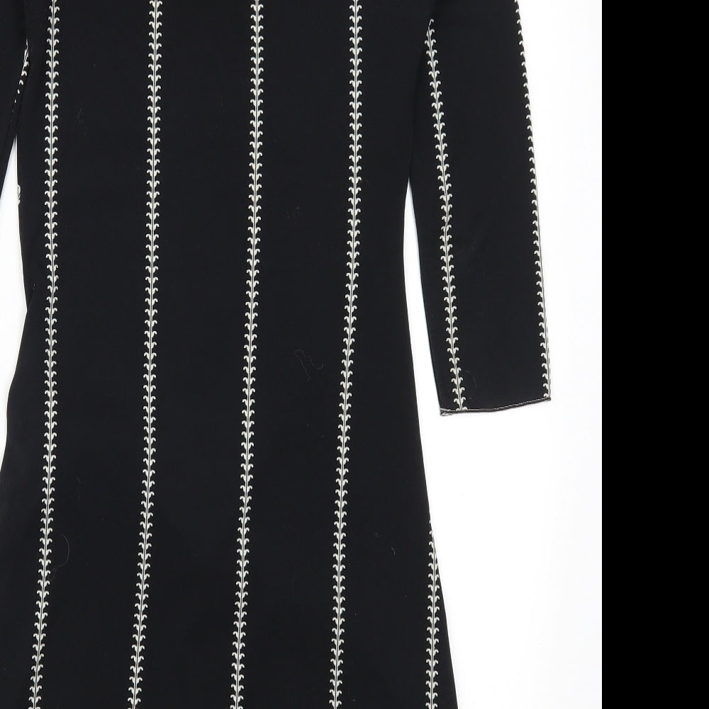 Studio Womens Black Striped A-Line Size XS