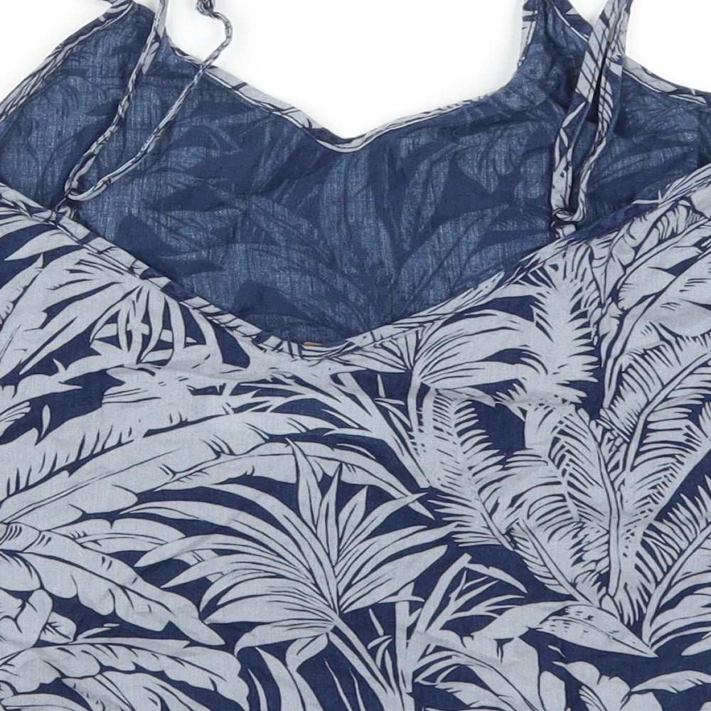 Topshop Womens Blue Floral Basic Tank Size S