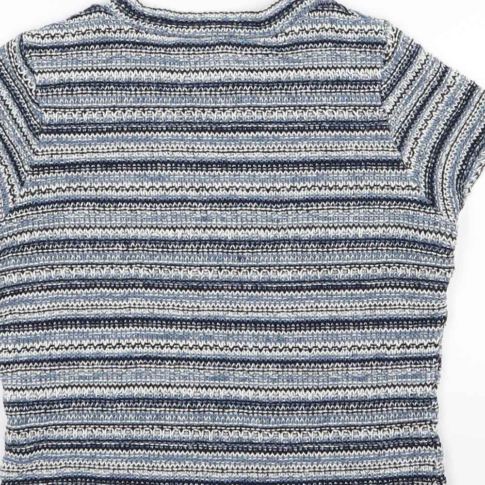 River Island Womens Blue Striped Knit Pullover Jumper Size 8