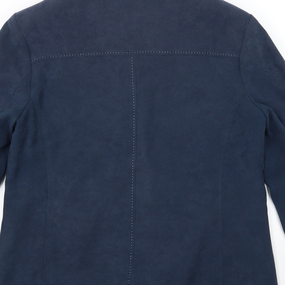 Alexara Womens Blue Velour Jacket Size S