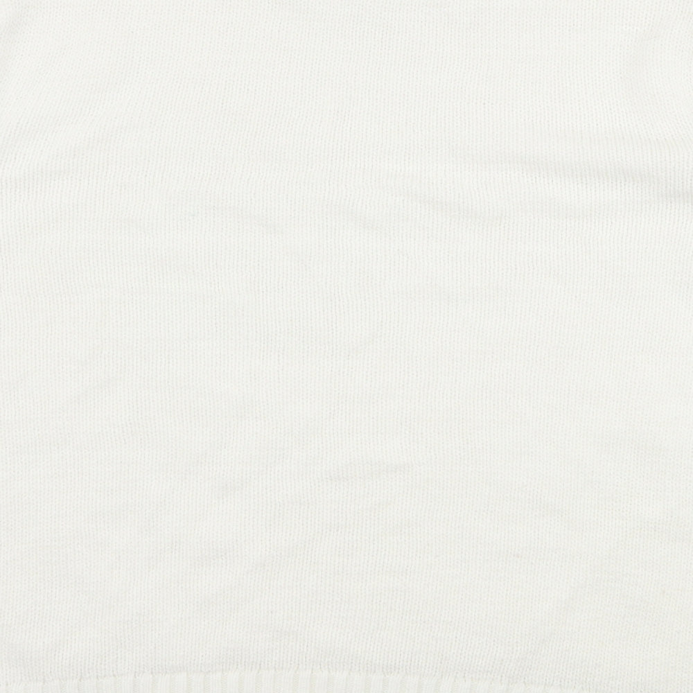 Papaya Womens White Knit Pullover Jumper Size M