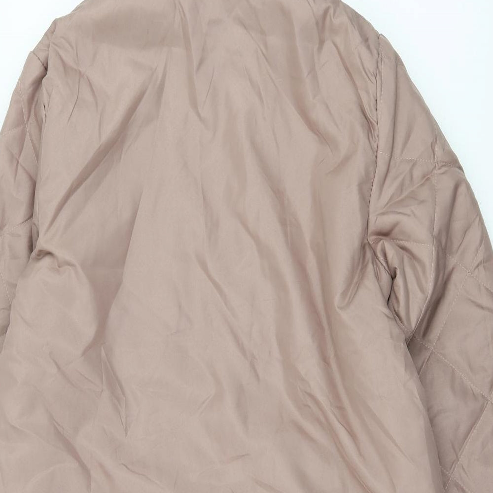 Anne De Lancay Womens Pink Parka Coat Size S