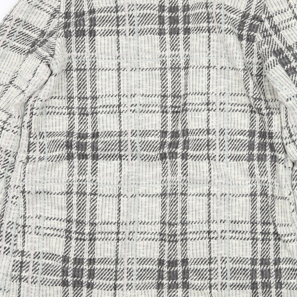 New Look Womens Ivory Plaid Jersey Jacket Size 12