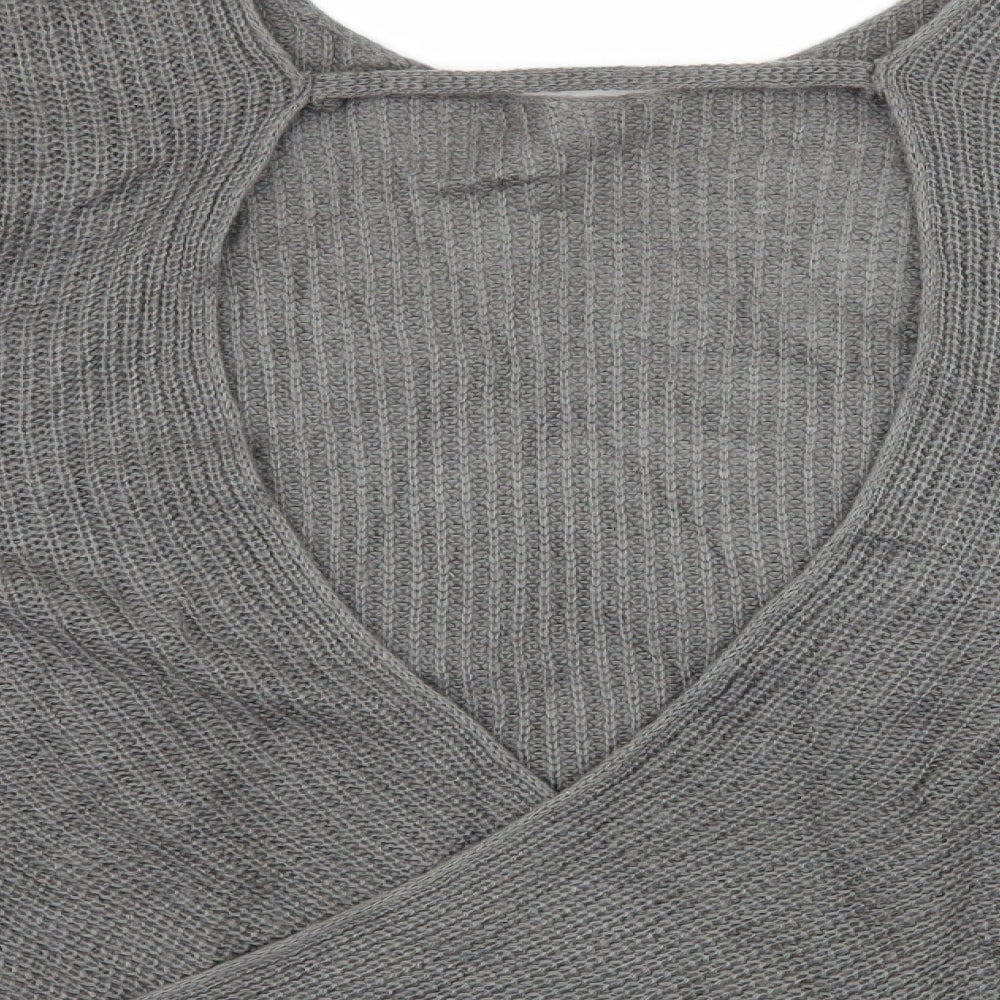 H&M Womens Grey Knit Pullover Jumper Size L