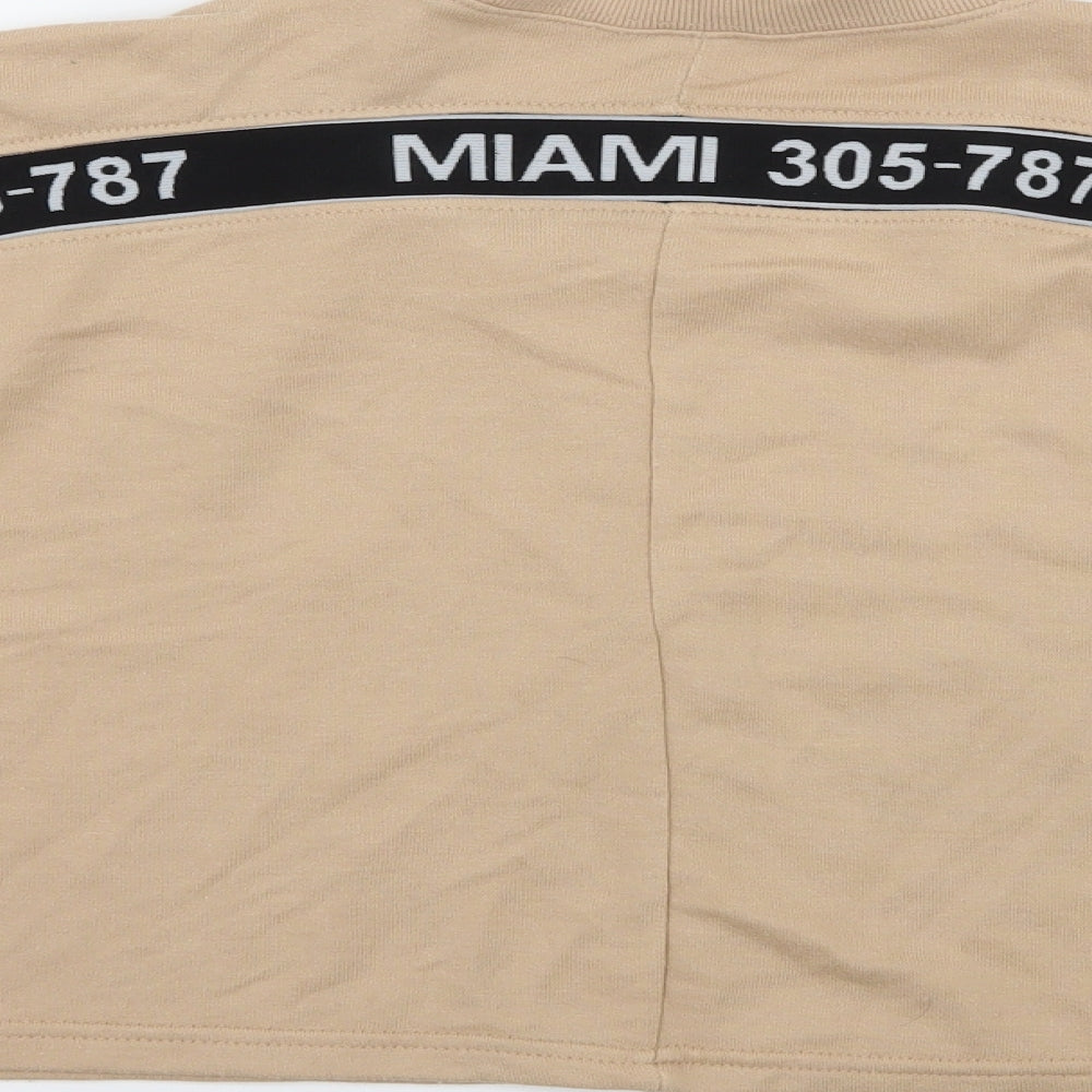 New Look Girls Beige Striped Jersey Pullover Sweatshirt Size 14-15 Years - Miami
