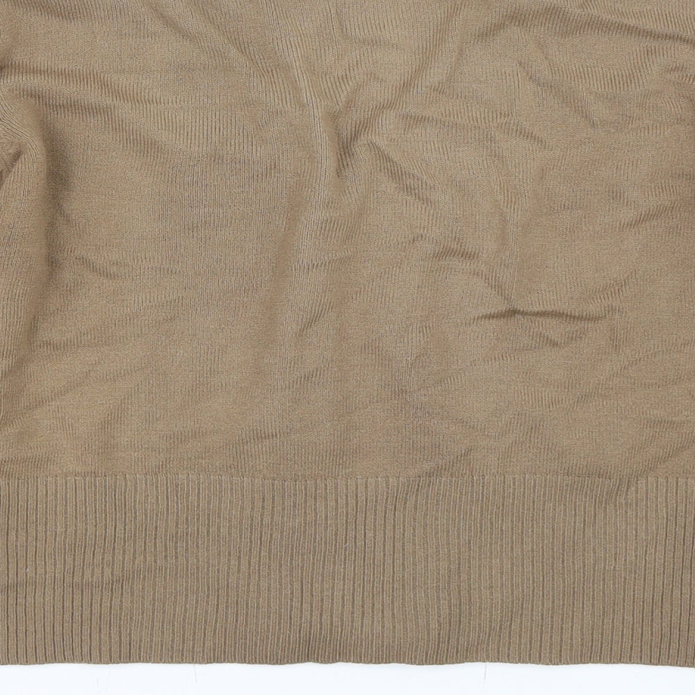 Text Womens Beige Pullover Jumper Size M