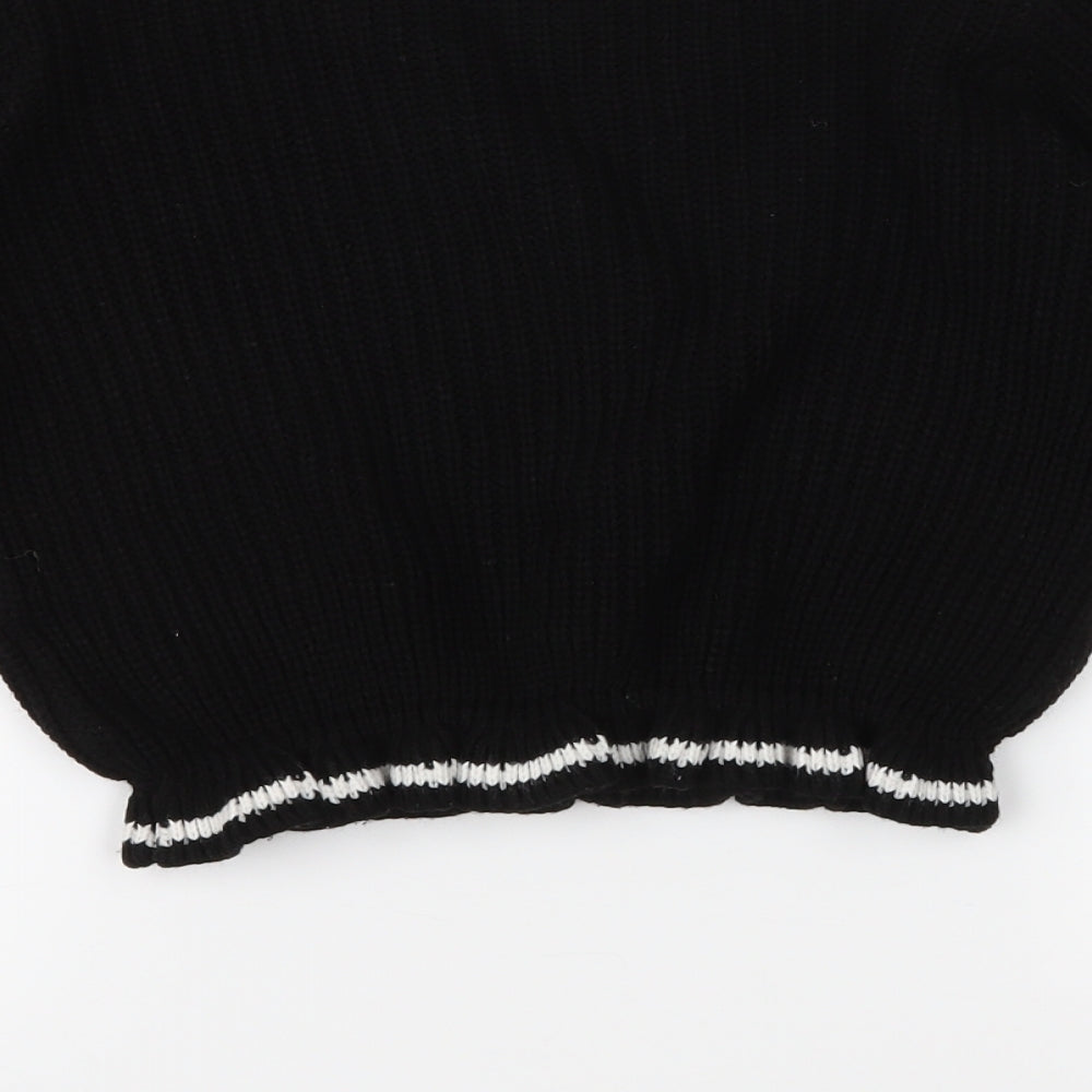 Select Girls Black Knit Pullover Jumper Size 12-13 Years