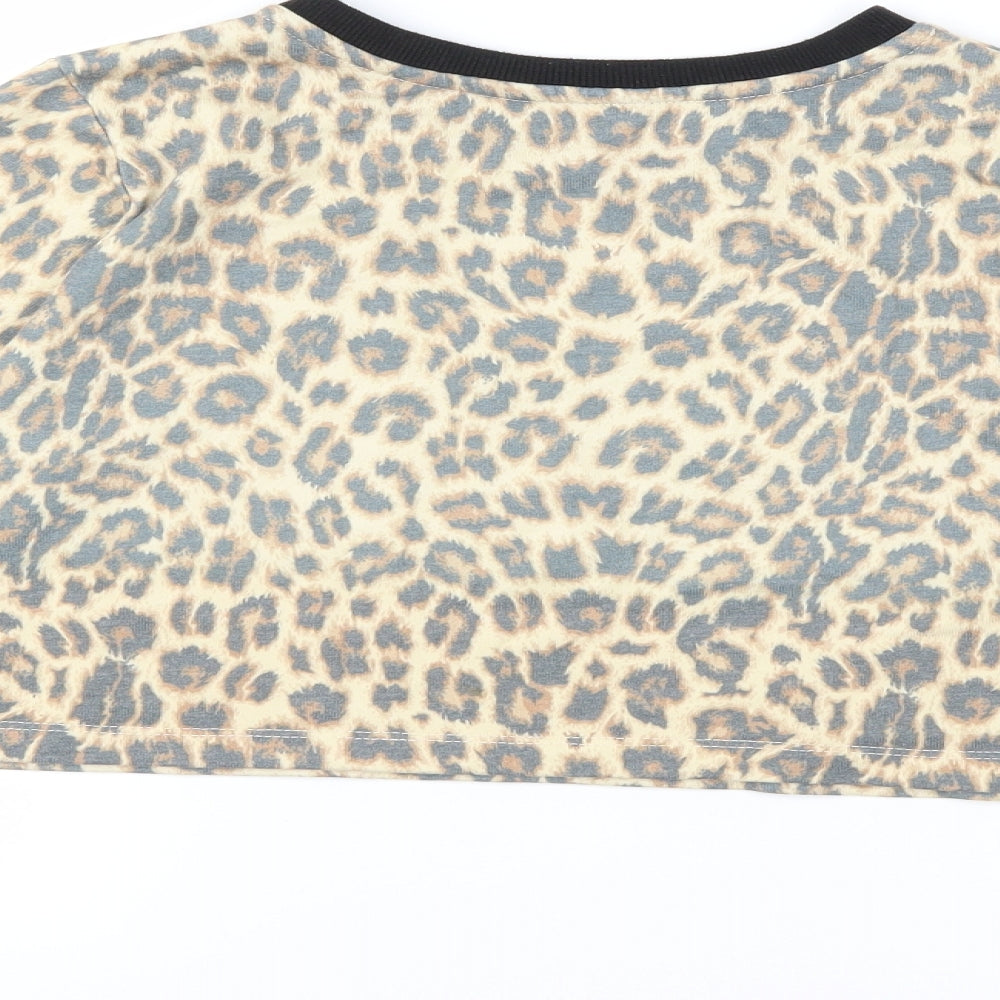 Candy Couture Girls Beige Animal Print Pullover Sweatshirt Size 12 Years