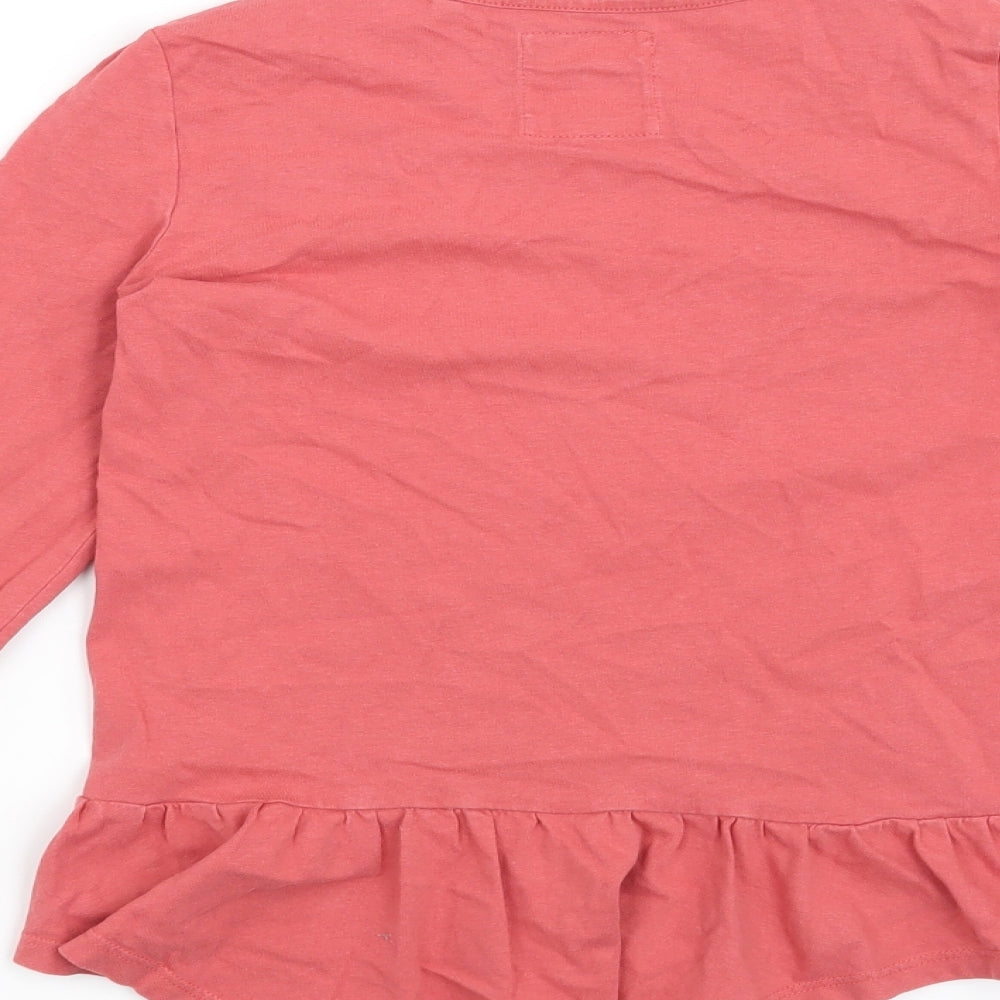 TU Girls Orange Floral Basic T-Shirt Size 9 Years